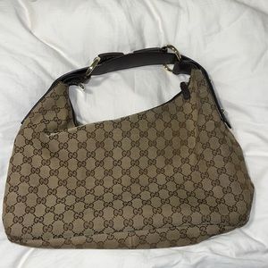 AUTHENTIC Gucci Horsebit Hobo GG Canvas Medium